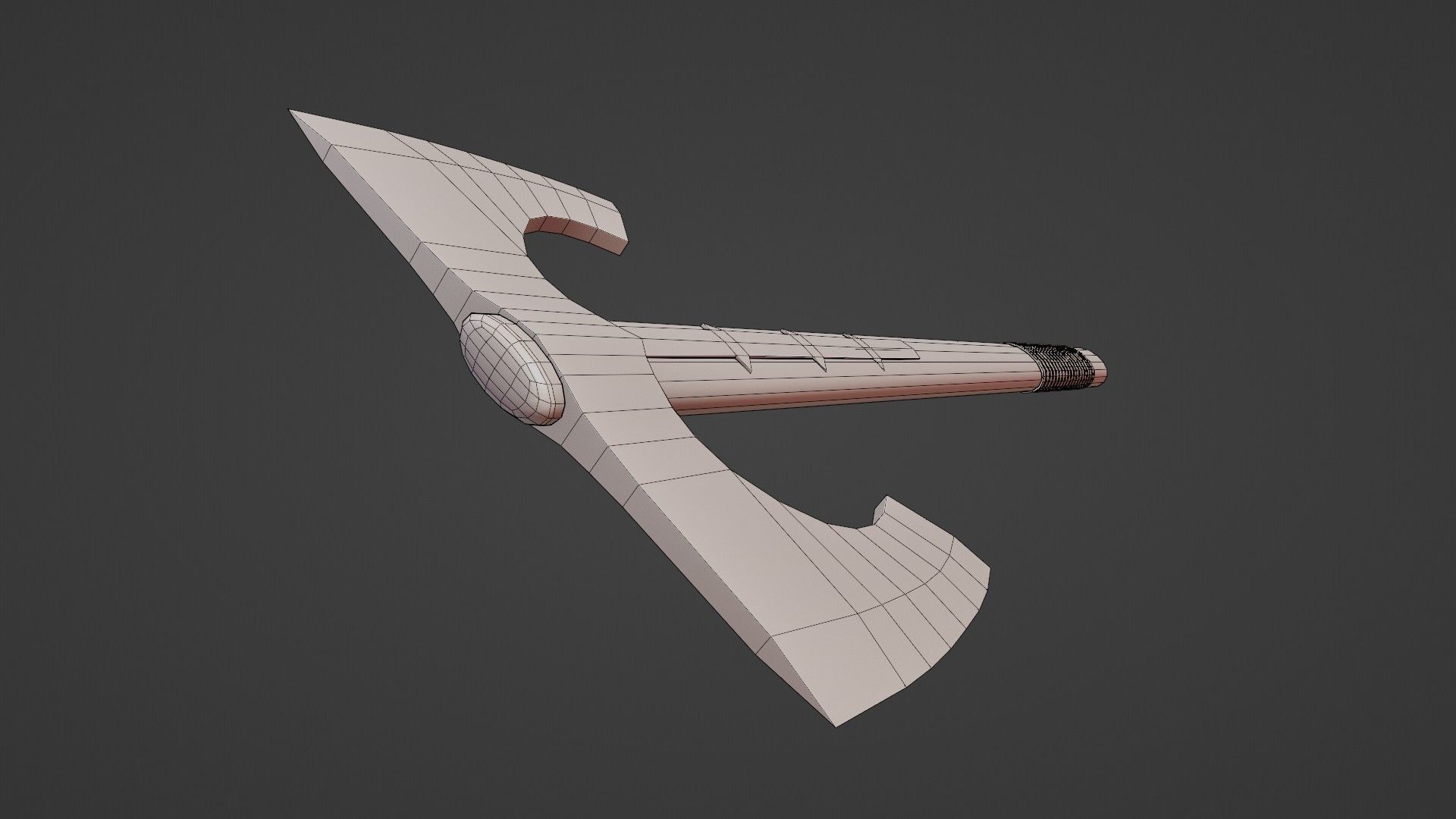 Double bearded axe Low-poly 3D model_11