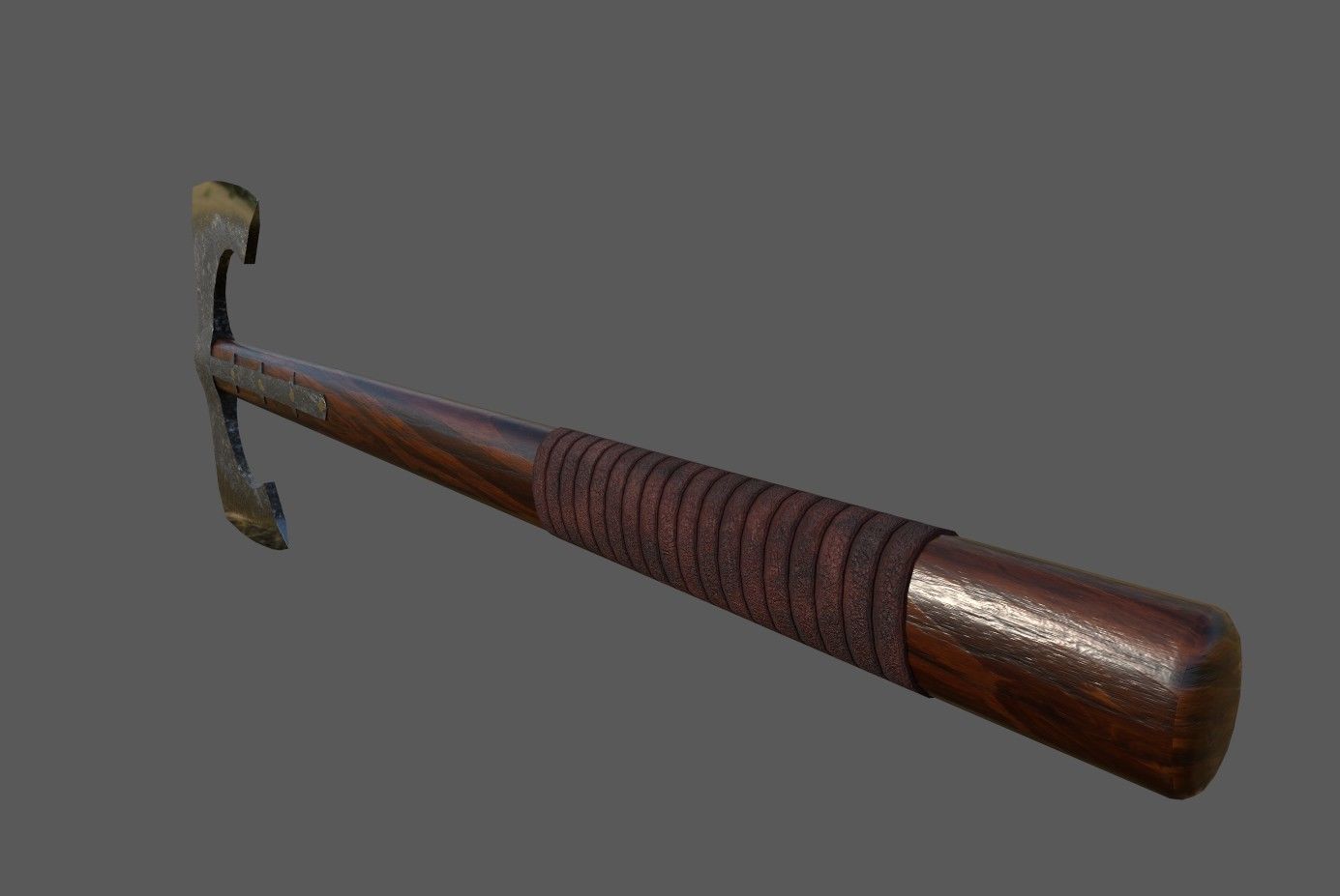 Double bearded axe Low-poly 3D model_7