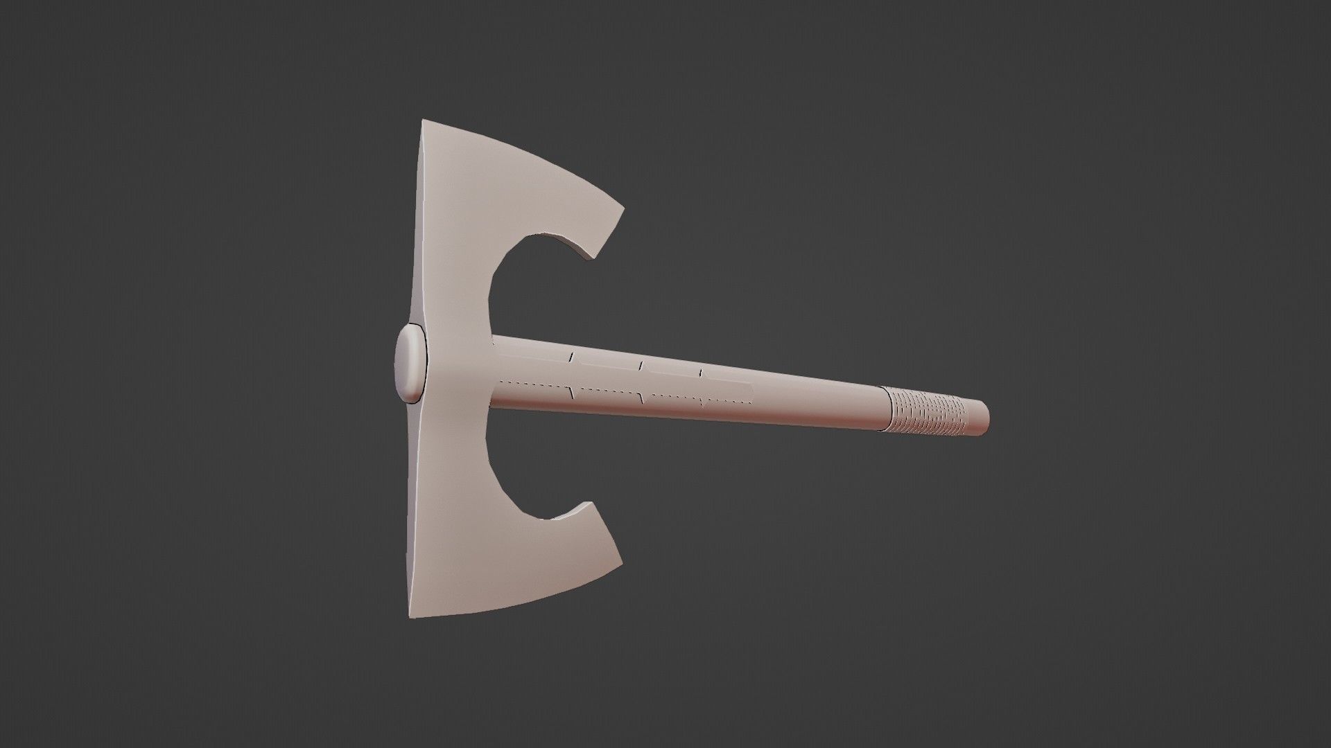Double bearded axe Low-poly 3D model_9