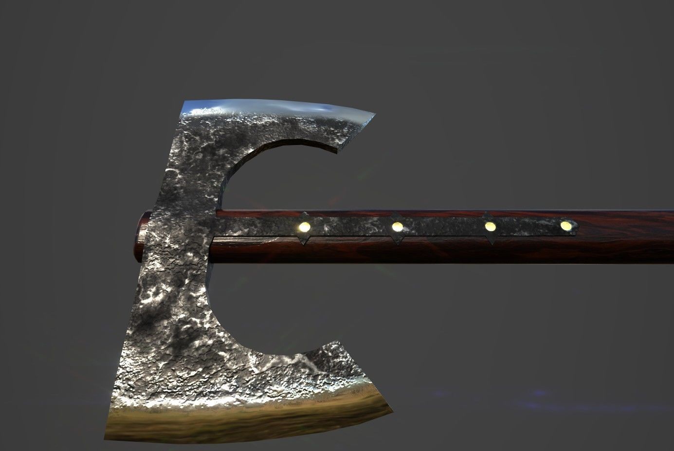 Double bearded axe Low-poly 3D model_1