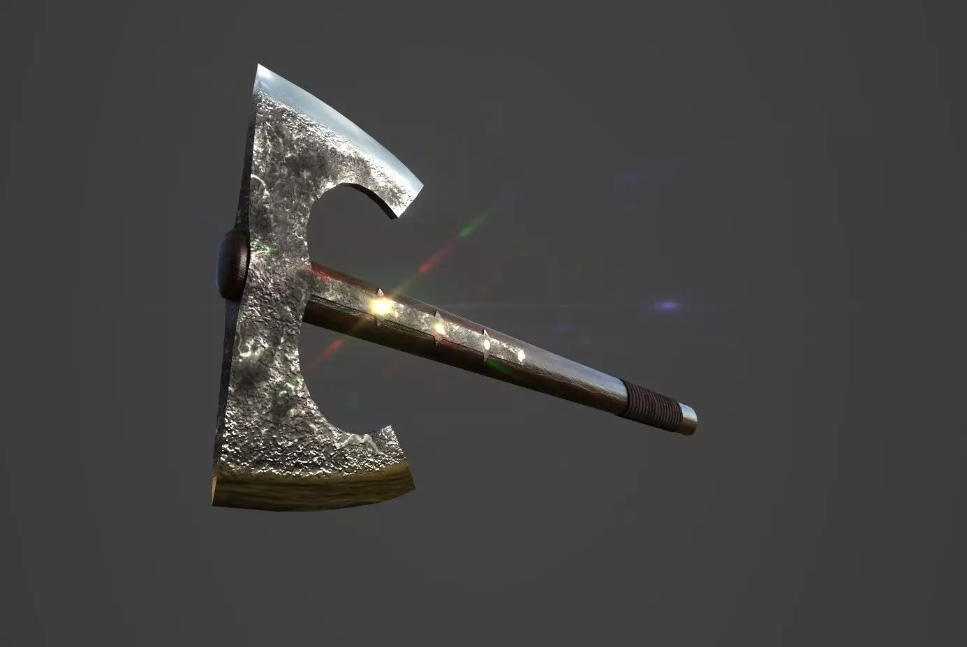 Double bearded axe Low-poly 3D model_0