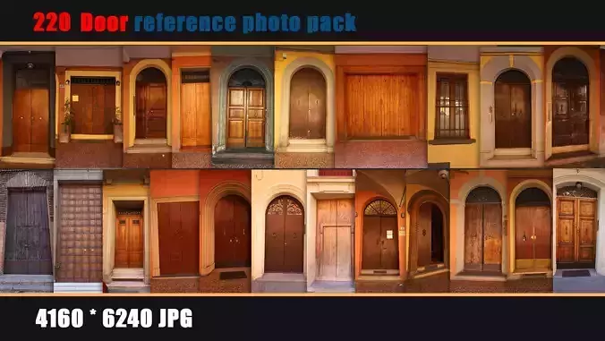220 door reference photo pack 3D model