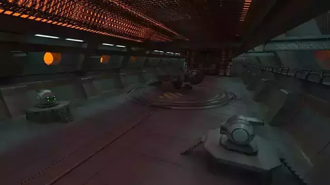 Abandoned space station Low-poly 3D model