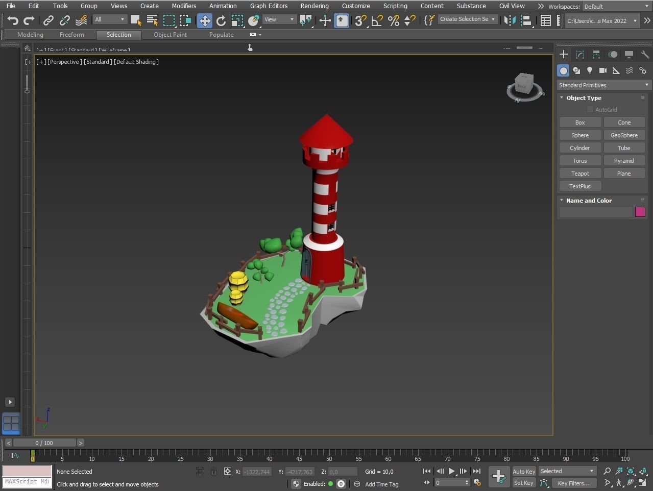 island 5 lighthouse on Low-poly 3D model_6