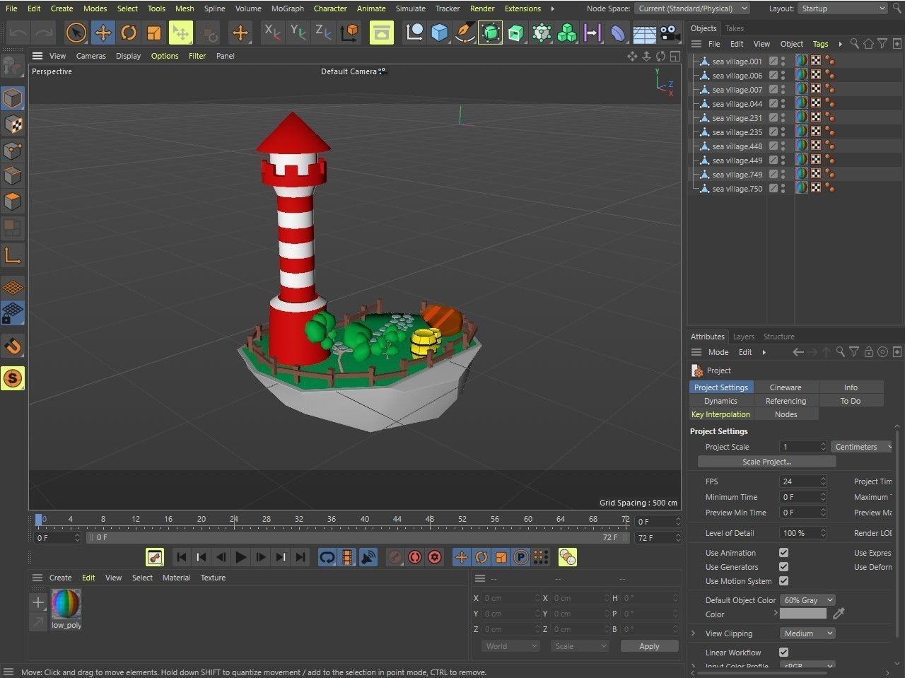 island 5 lighthouse on Low-poly 3D model_8