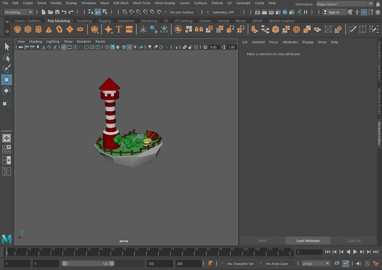 island 5 lighthouse on Low-poly 3D model_7