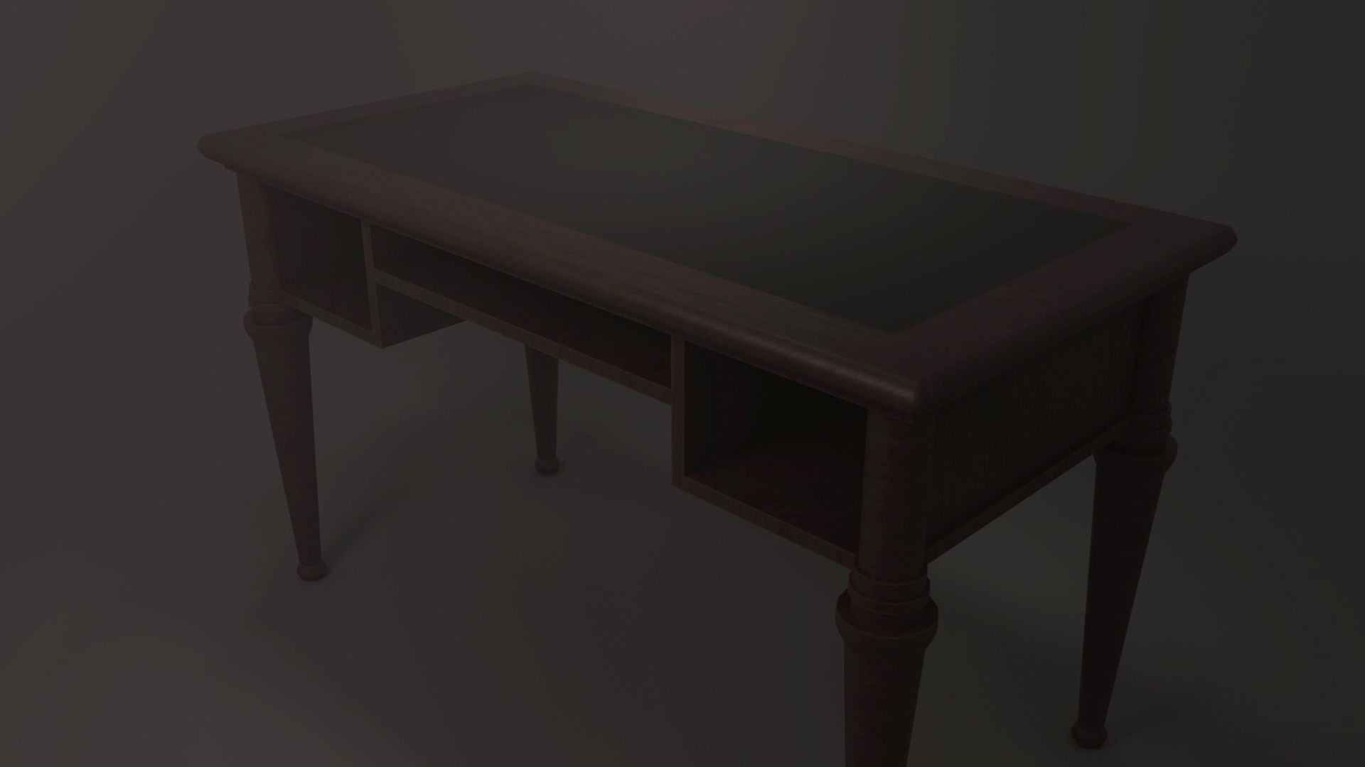 Classic Office Desk Low-poly 3D model_3