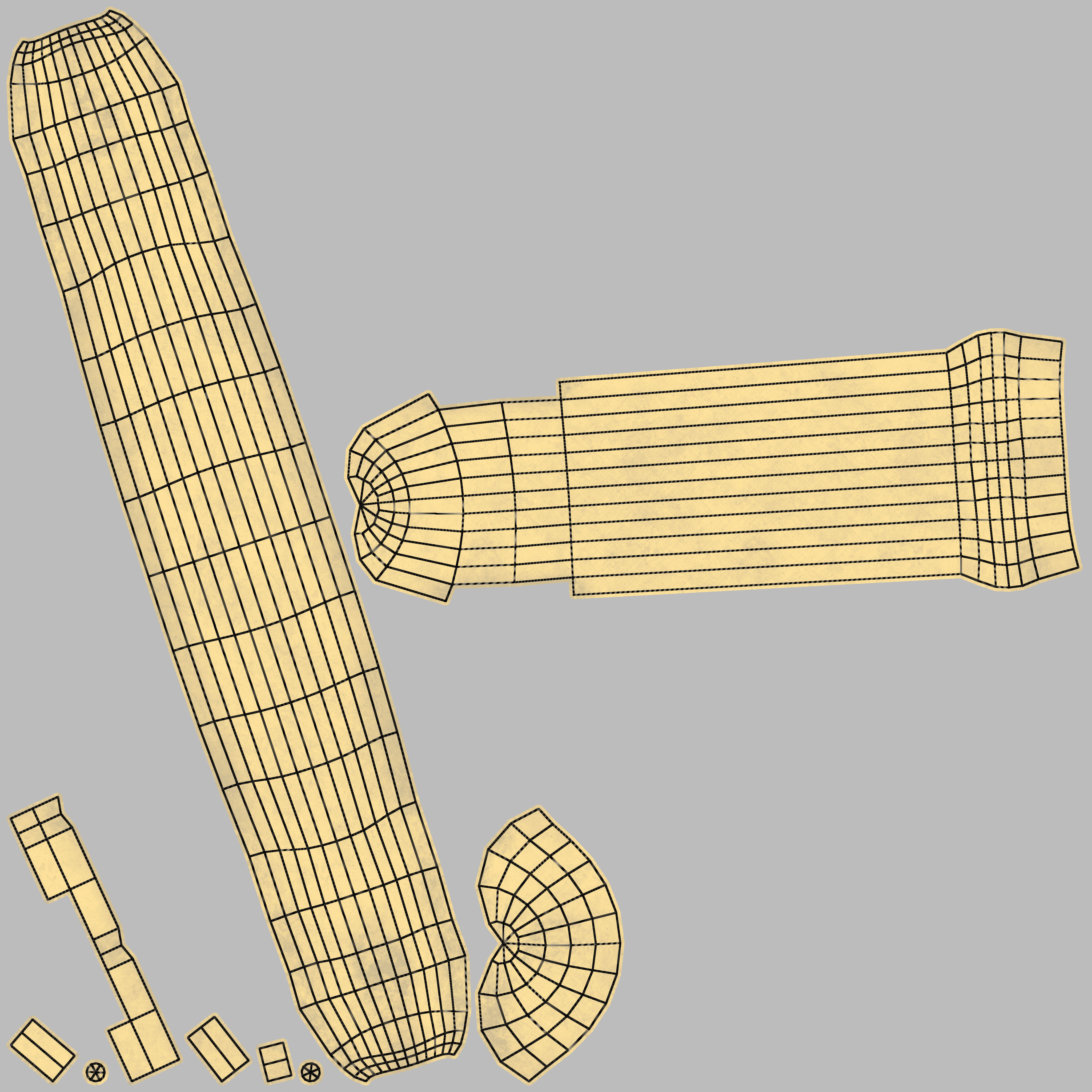 Classic Office Desk Low-poly 3D model_11