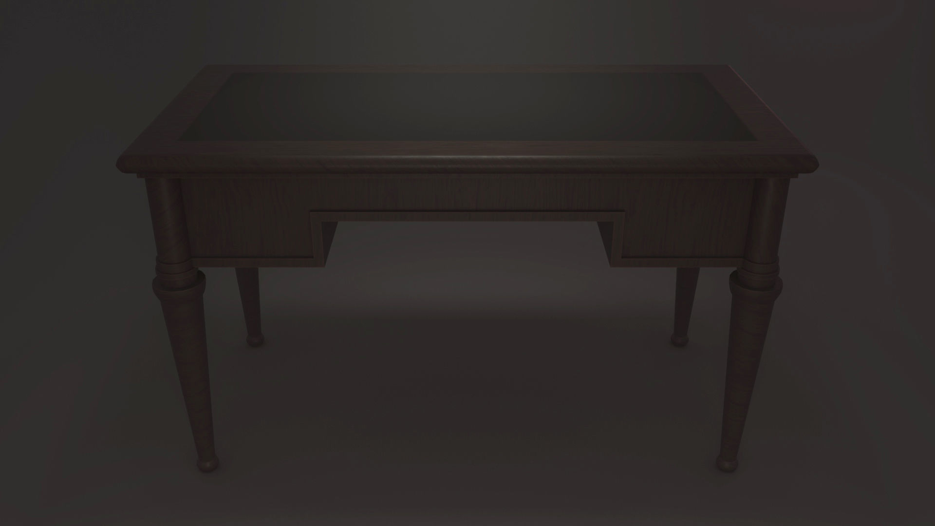 Classic Office Desk Low-poly 3D model_4