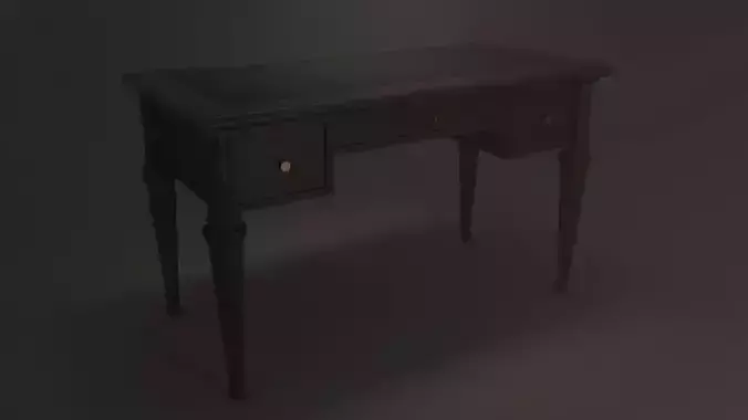 Classic Office Desk Low-poly 3D model