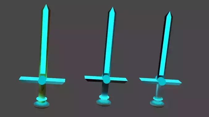 warriors sword with led lighting pack 3D model
