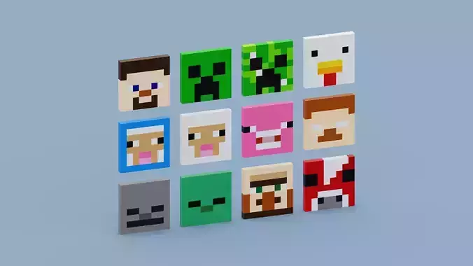 Minecraft Characters Low-poly 3D model