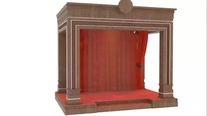 stage wooden with curtains