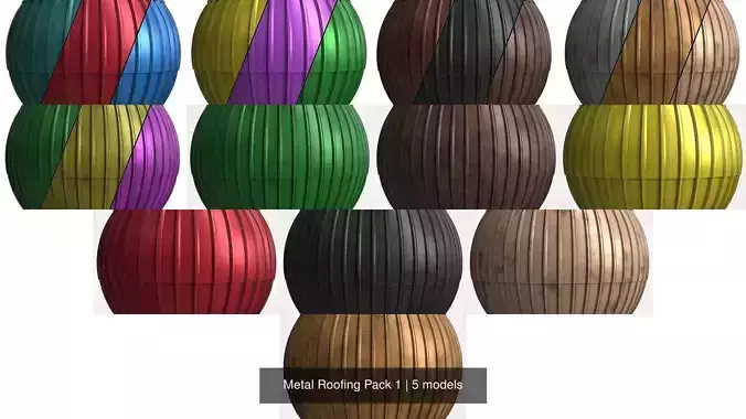 Metal Roofing Pack 1 3D Model Collection