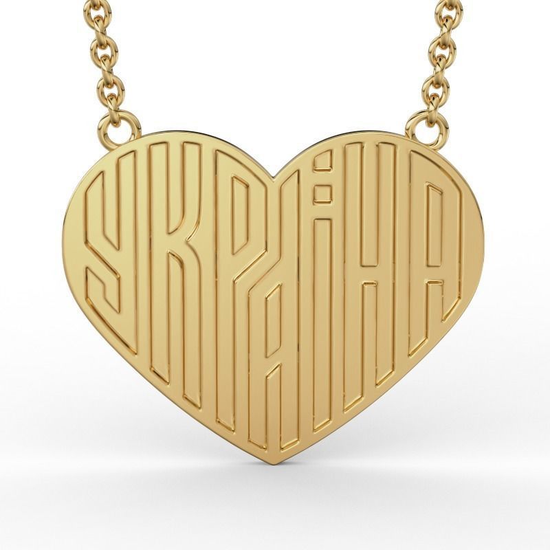 Pendant Ukraine 3D print model_2