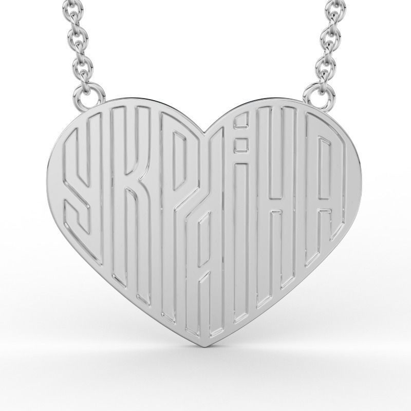 Pendant Ukraine 3D print model_1