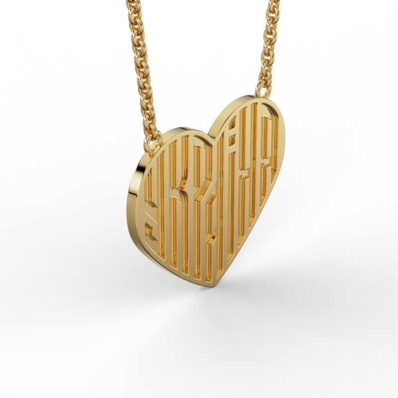 Pendant Ukraine 3D print model_9
