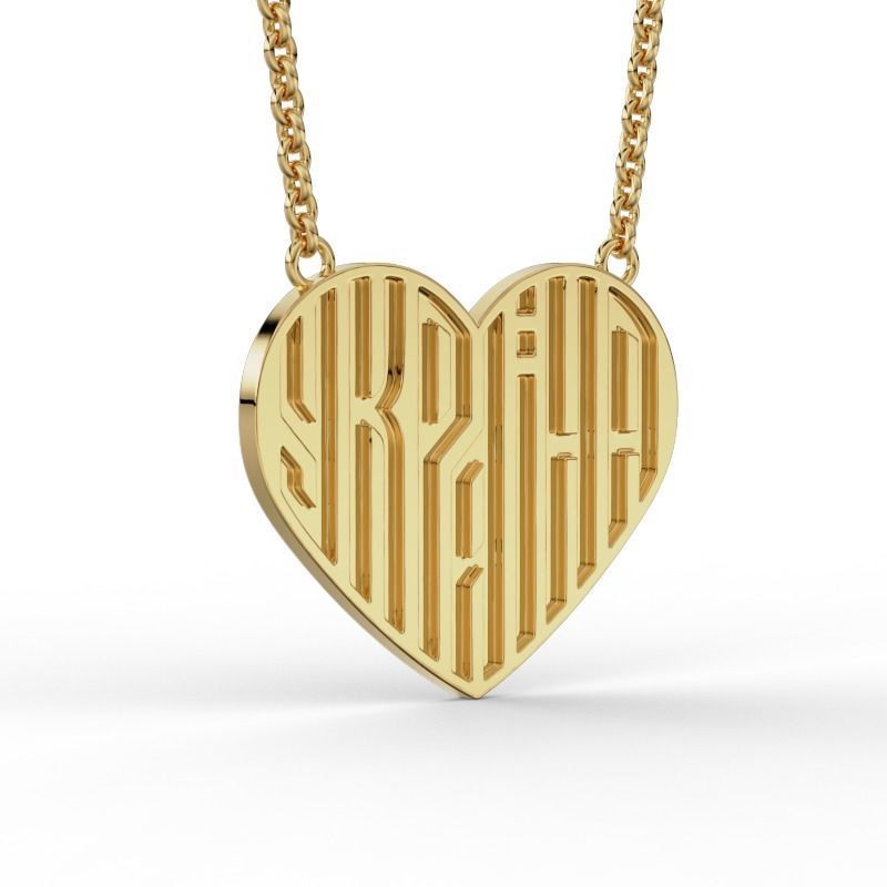 Pendant Ukraine 3D print model_3