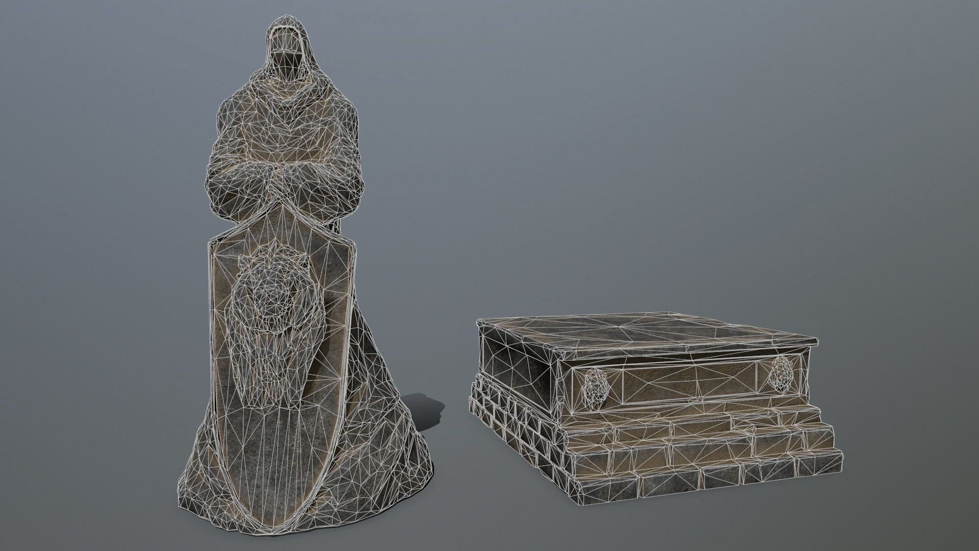 statue 3 lord of rings Low-poly 3D model_10