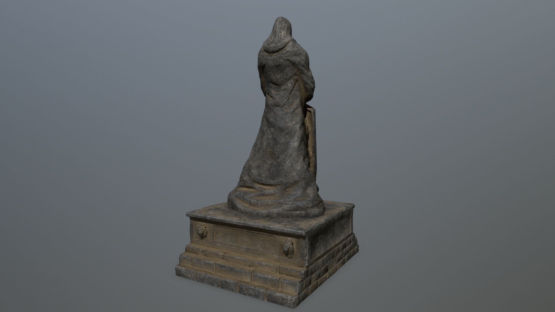 statue 3 lord of rings Low-poly 3D model_3