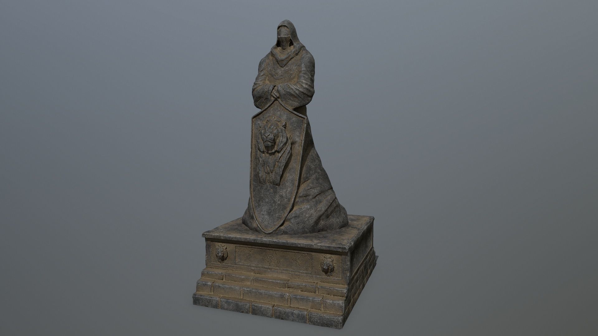 statue 3 lord of rings Low-poly 3D model_6