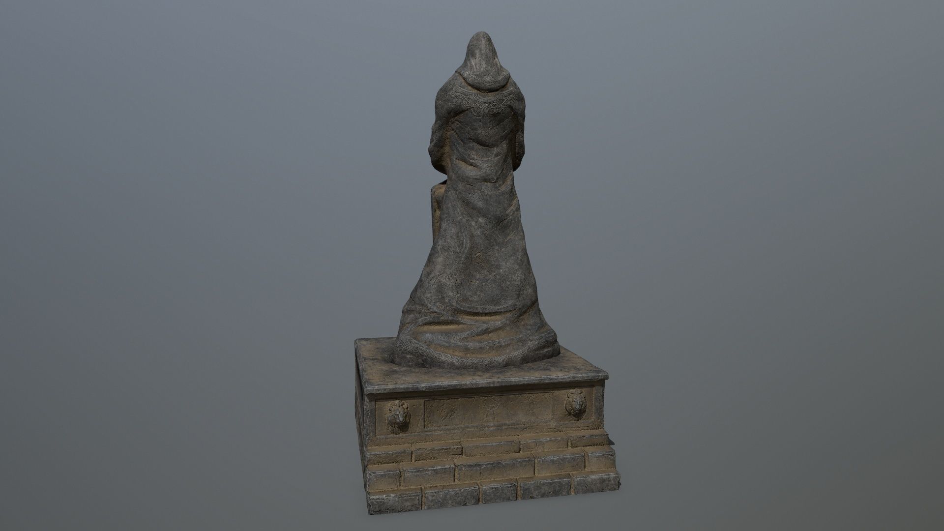 statue 3 lord of rings Low-poly 3D model_4