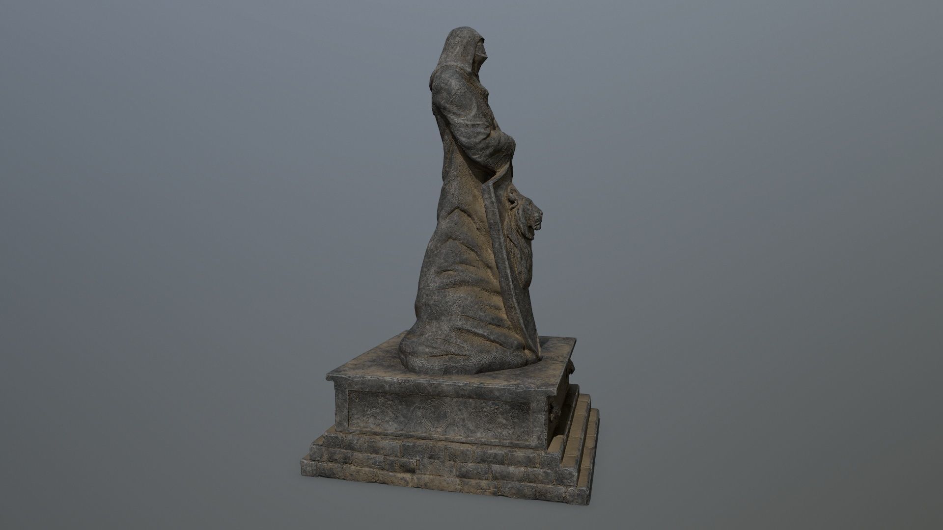 statue 3 lord of rings Low-poly 3D model_2