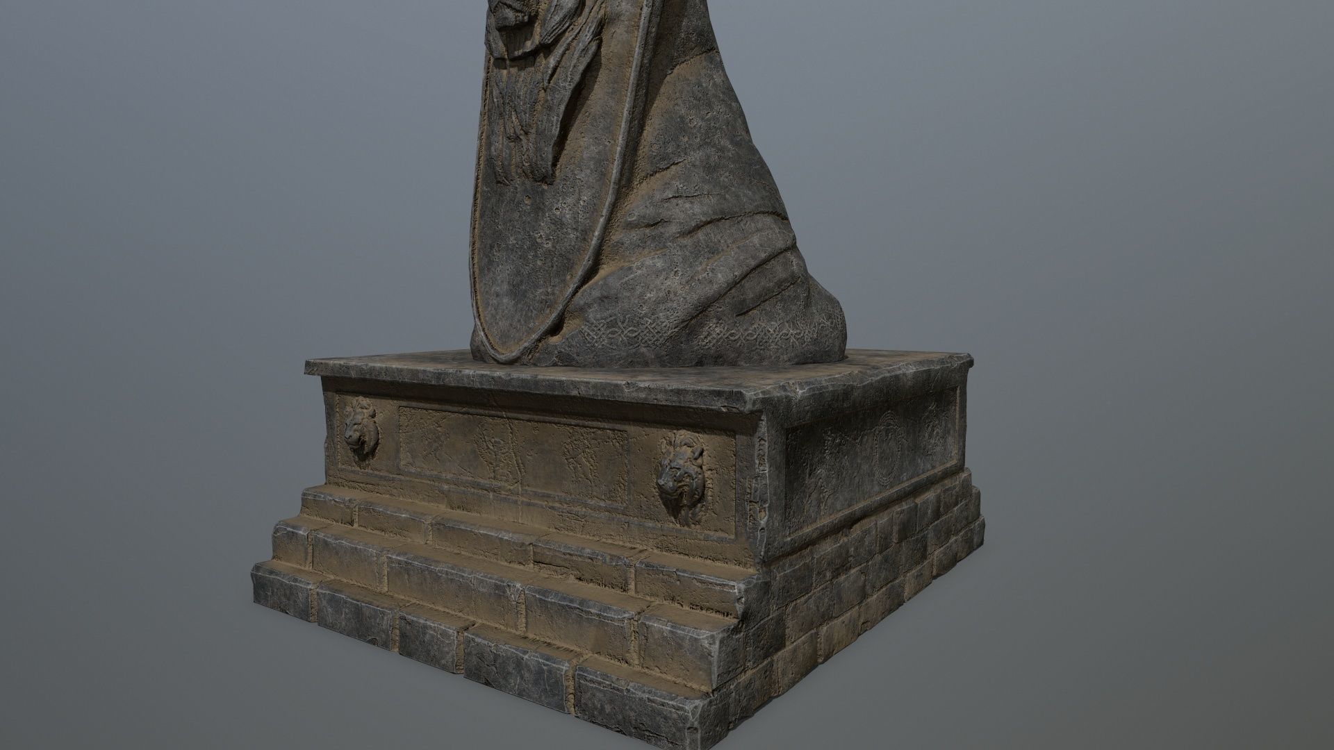 statue 3 lord of rings Low-poly 3D model_8