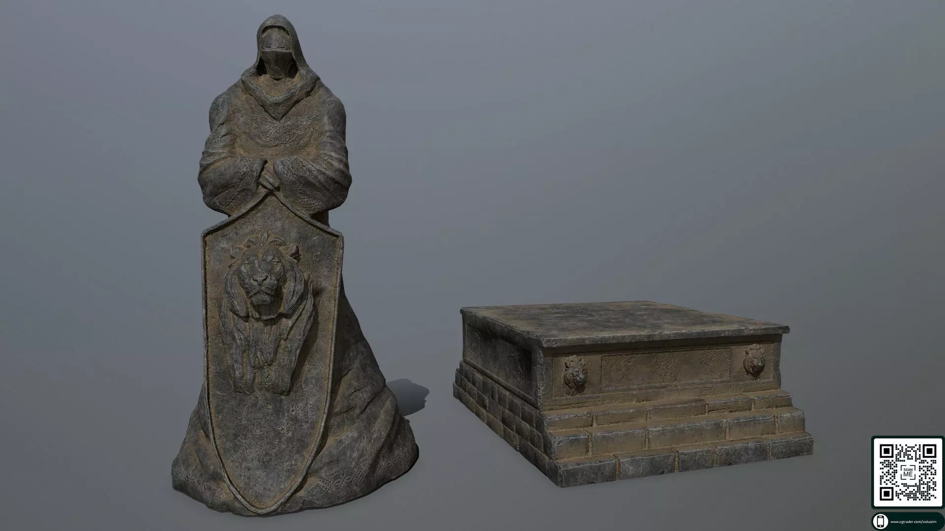 statue 3 lord of rings Low-poly 3D model_0