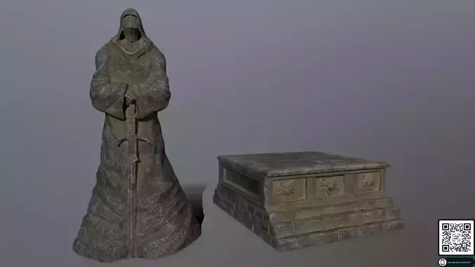 statue 4 lord of rings Low-poly 3D model