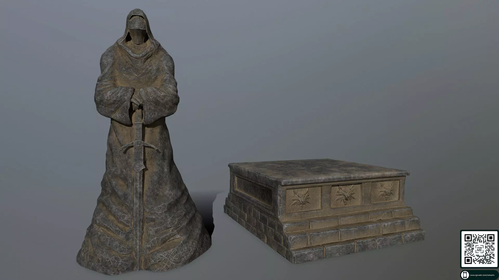 statue 4 lord of rings Low-poly 3D model_0