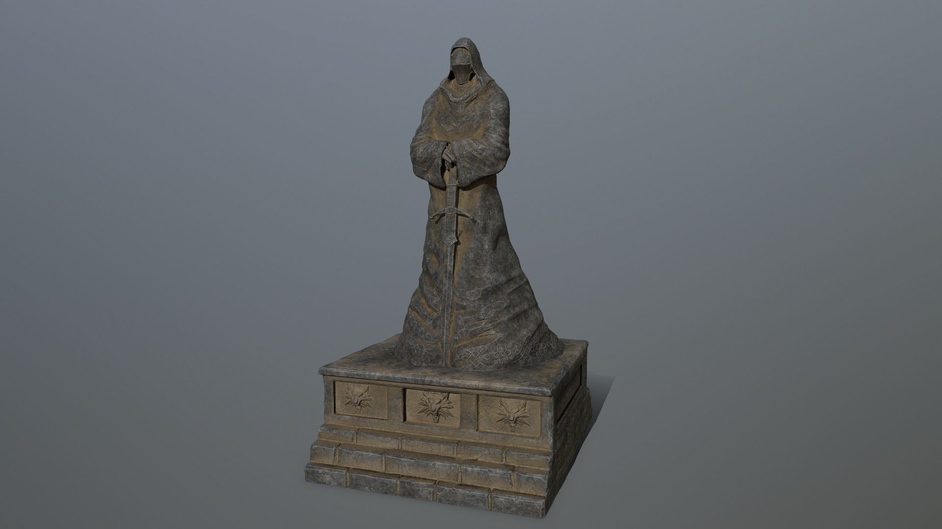 statue 4 lord of rings Low-poly 3D model_1