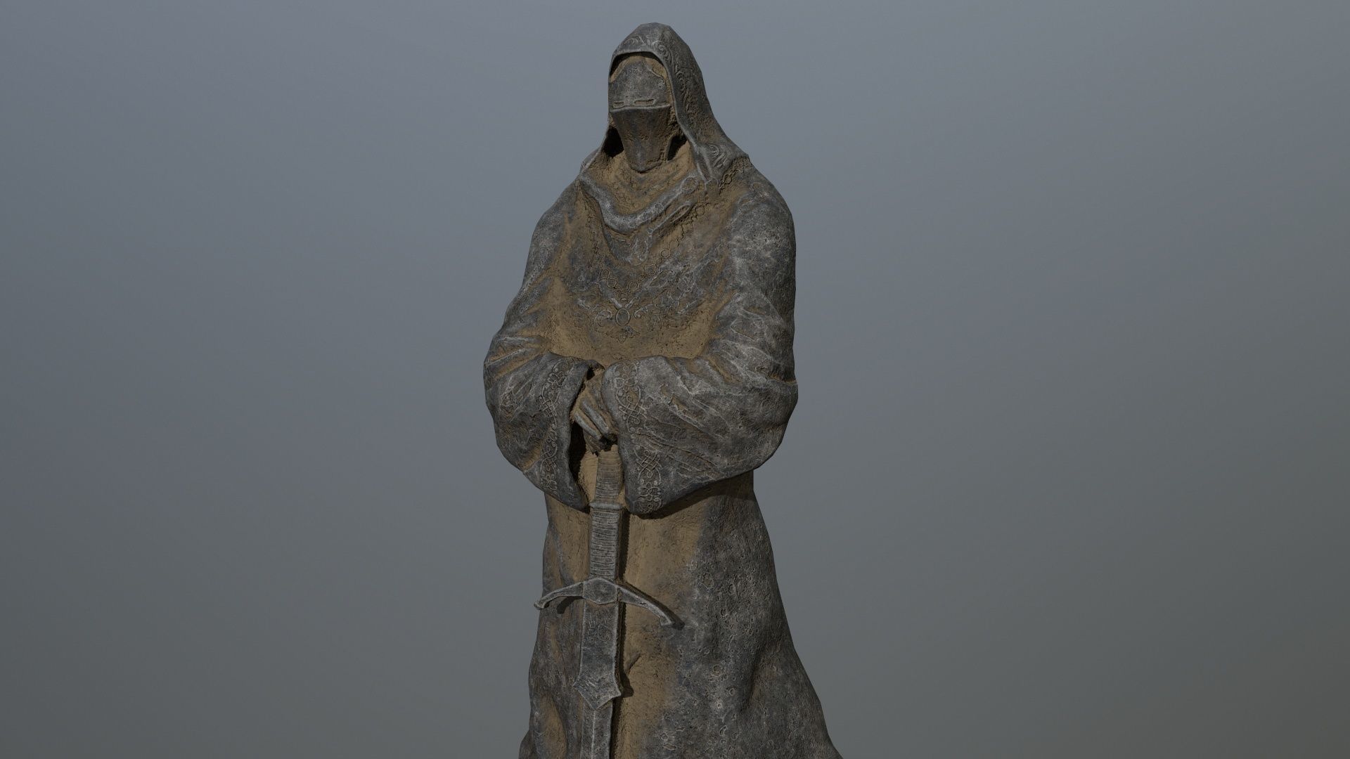 statue 4 lord of rings Low-poly 3D model_8