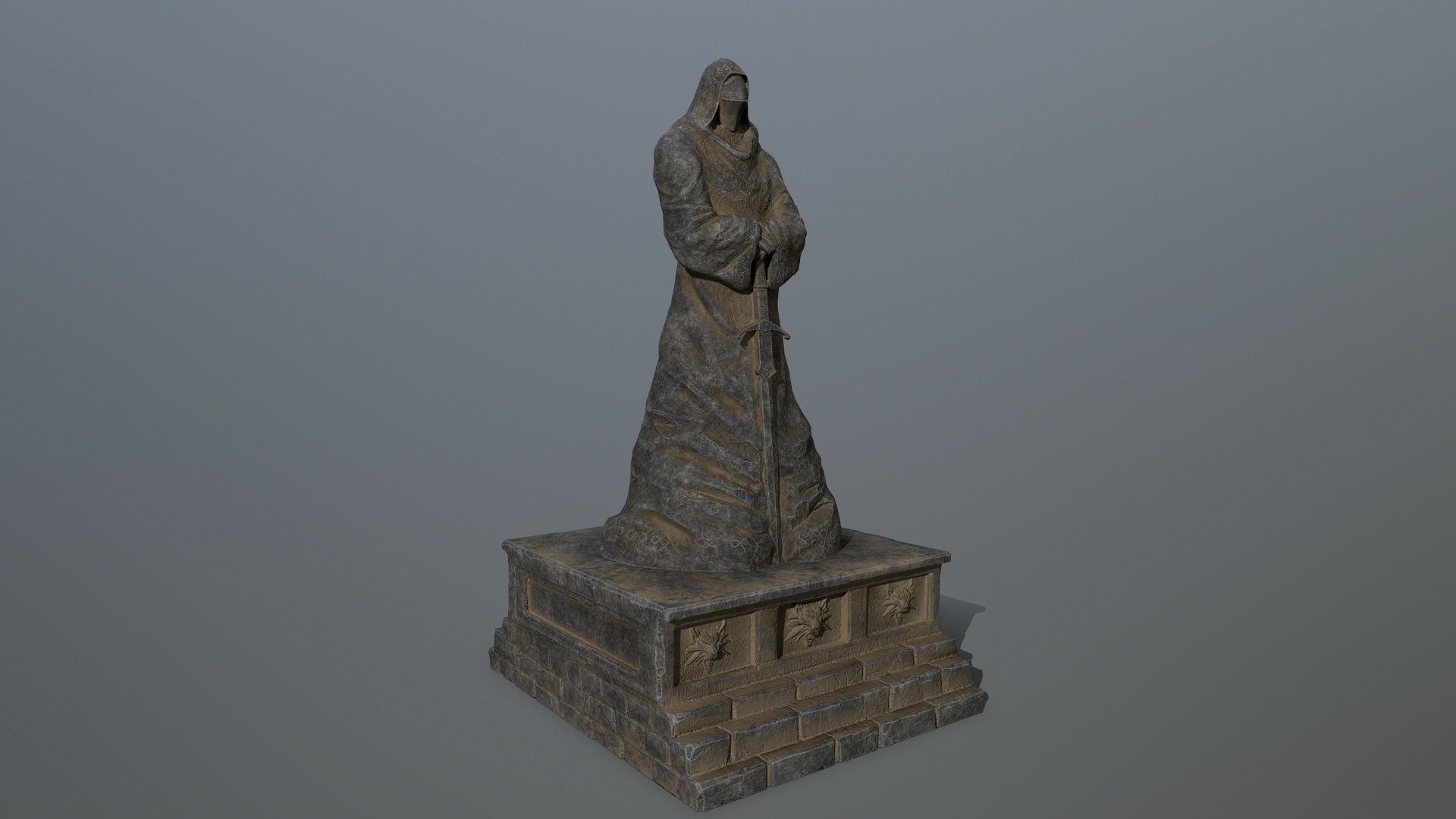statue 4 lord of rings Low-poly 3D model_2