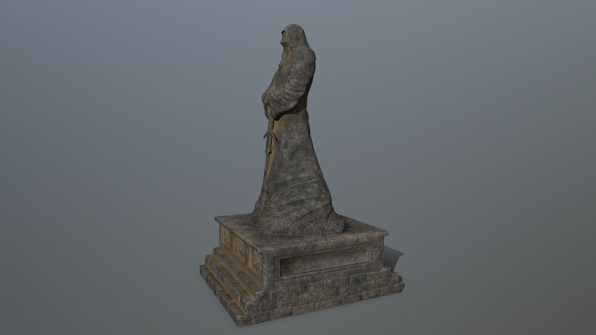 statue 4 lord of rings Low-poly 3D model_6