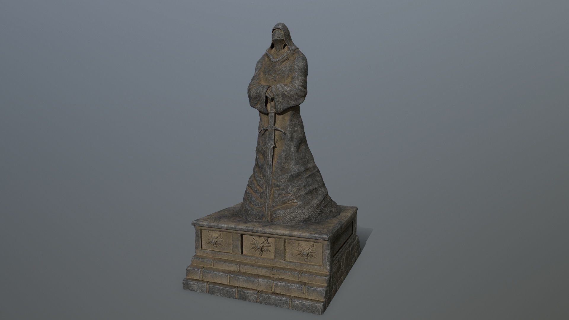statue 4 lord of rings Low-poly 3D model_7