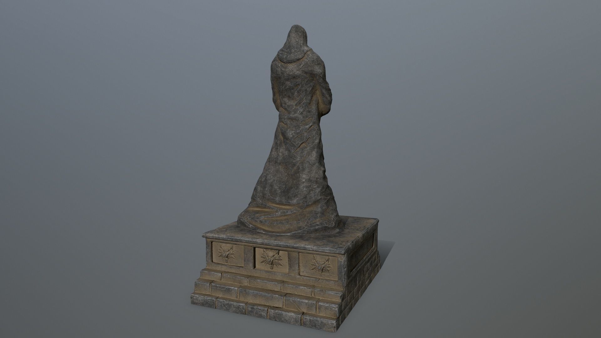 statue 4 lord of rings Low-poly 3D model_4