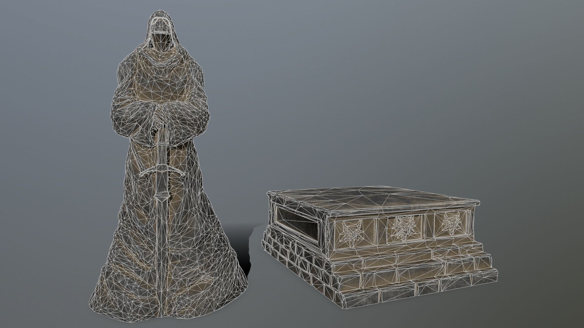 statue 4 lord of rings Low-poly 3D model_11