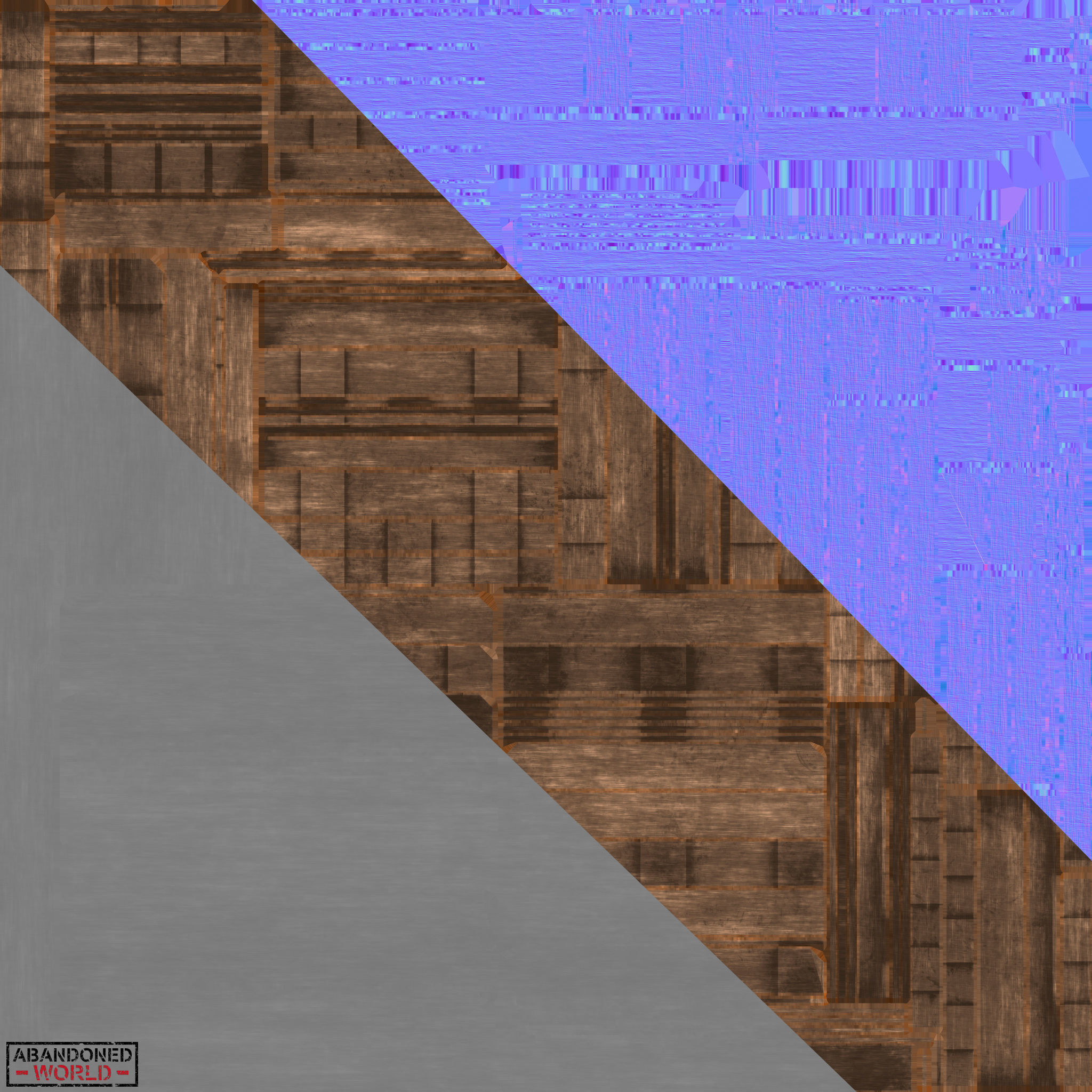 Industrial Shelving and Wood Box Low-poly 3D model_18