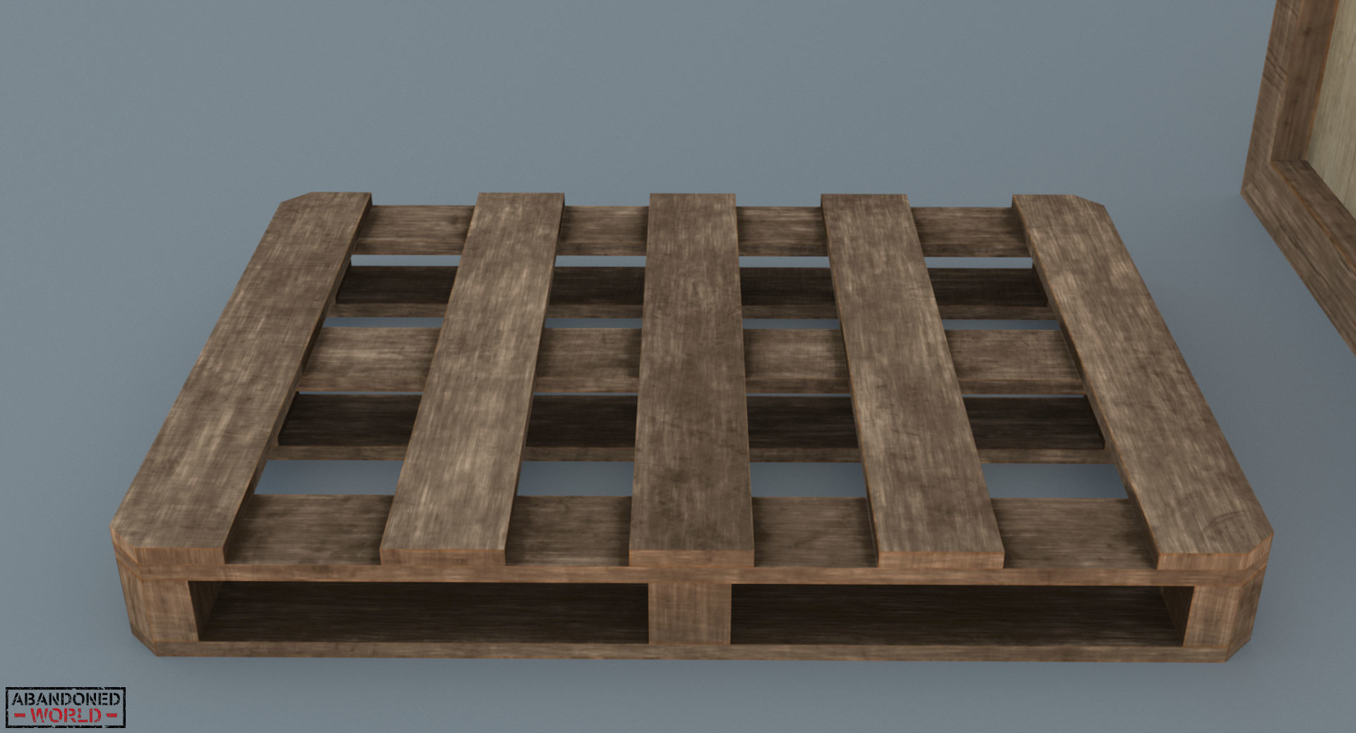 Industrial Shelving and Wood Box Low-poly 3D model_9
