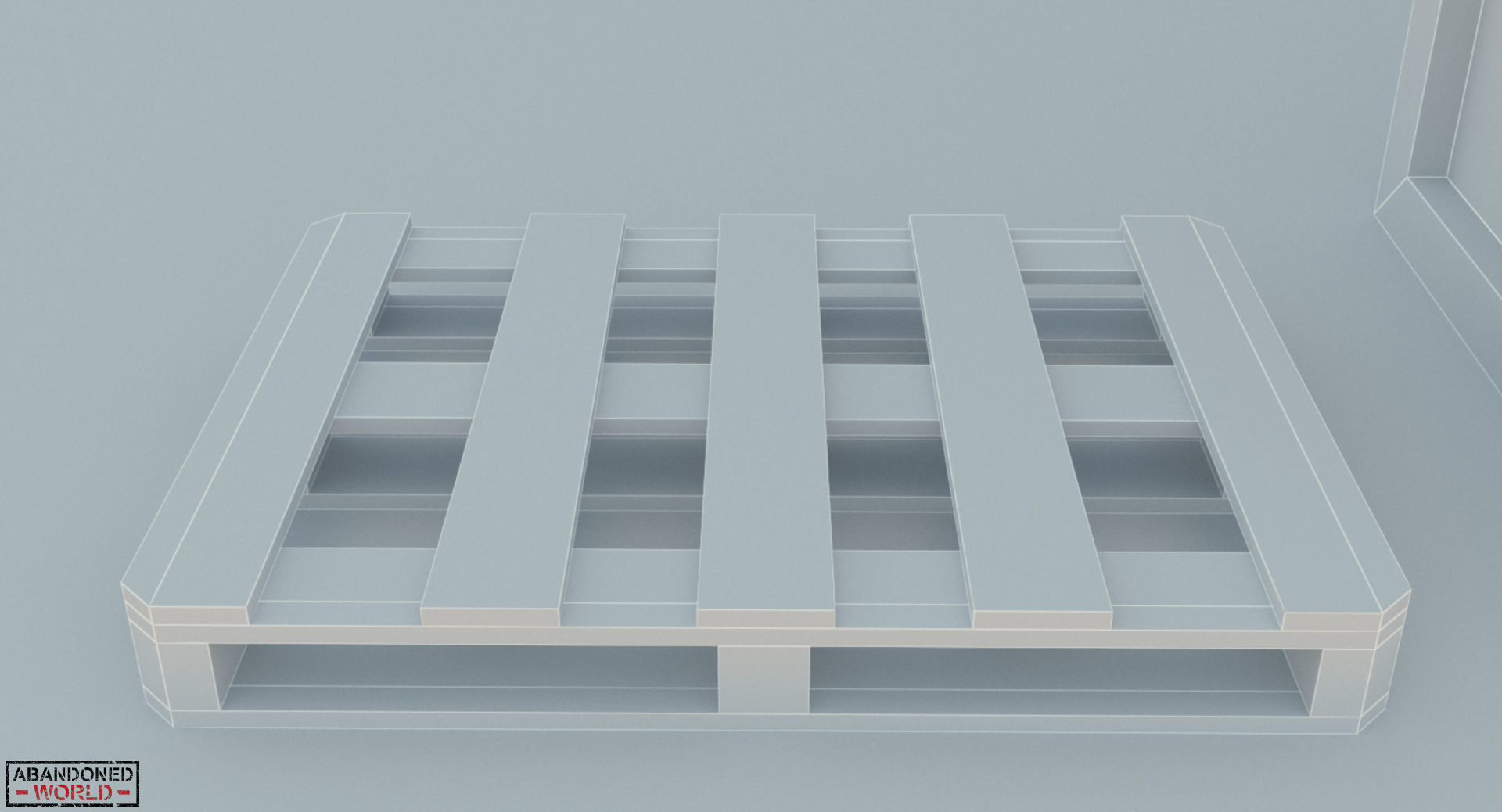Industrial Shelving and Wood Box Low-poly 3D model_10