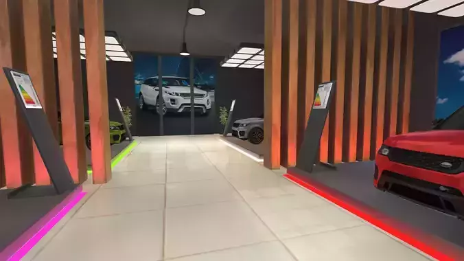 Neon Garage Showroom Low-poly 3D model