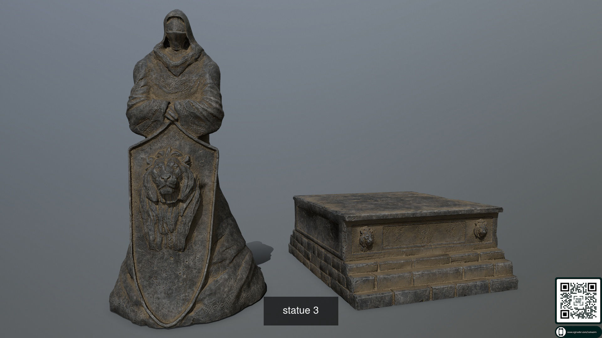 statue set and box 3D Model Collection_2