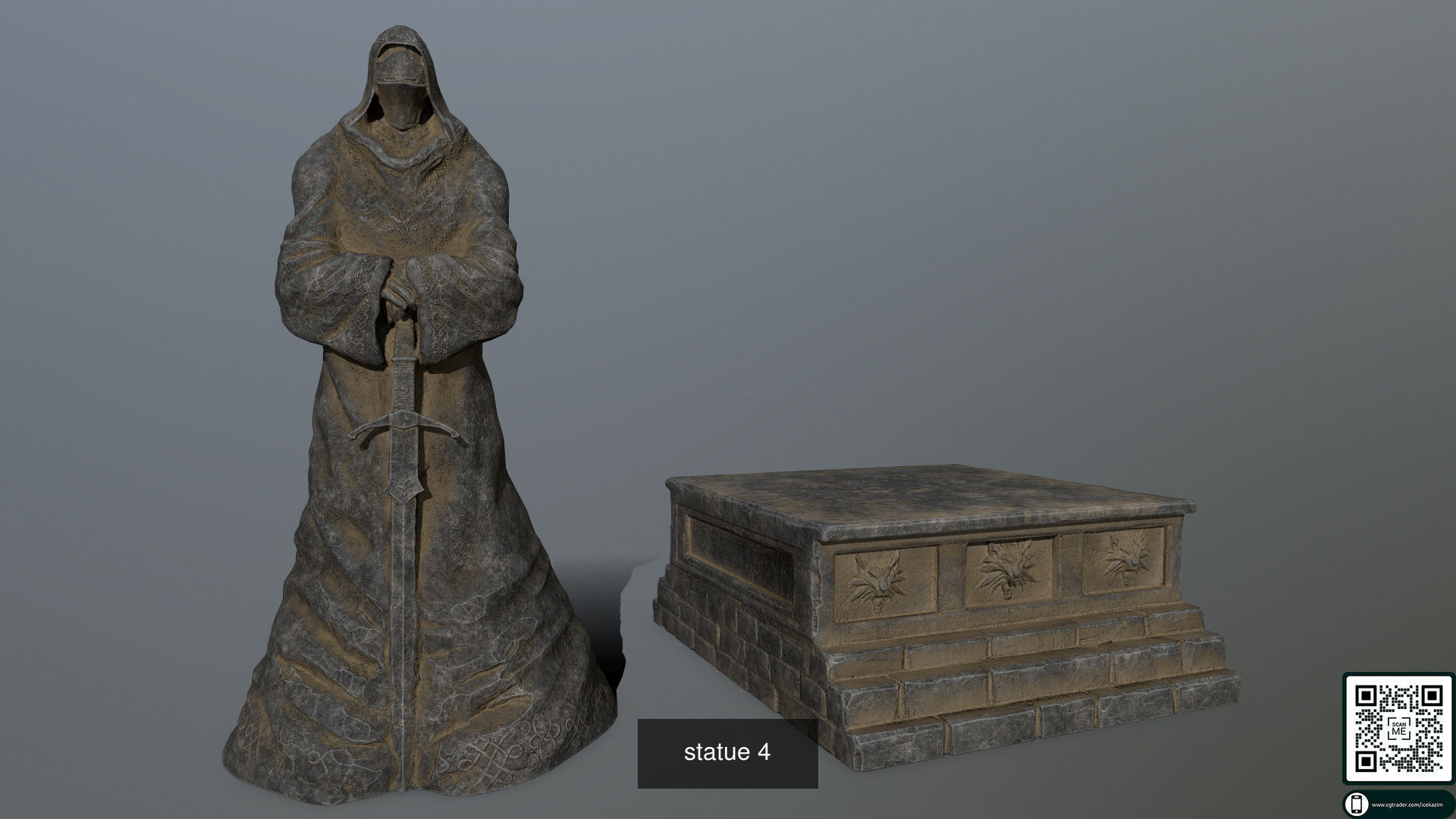 statue set and box 3D Model Collection_4