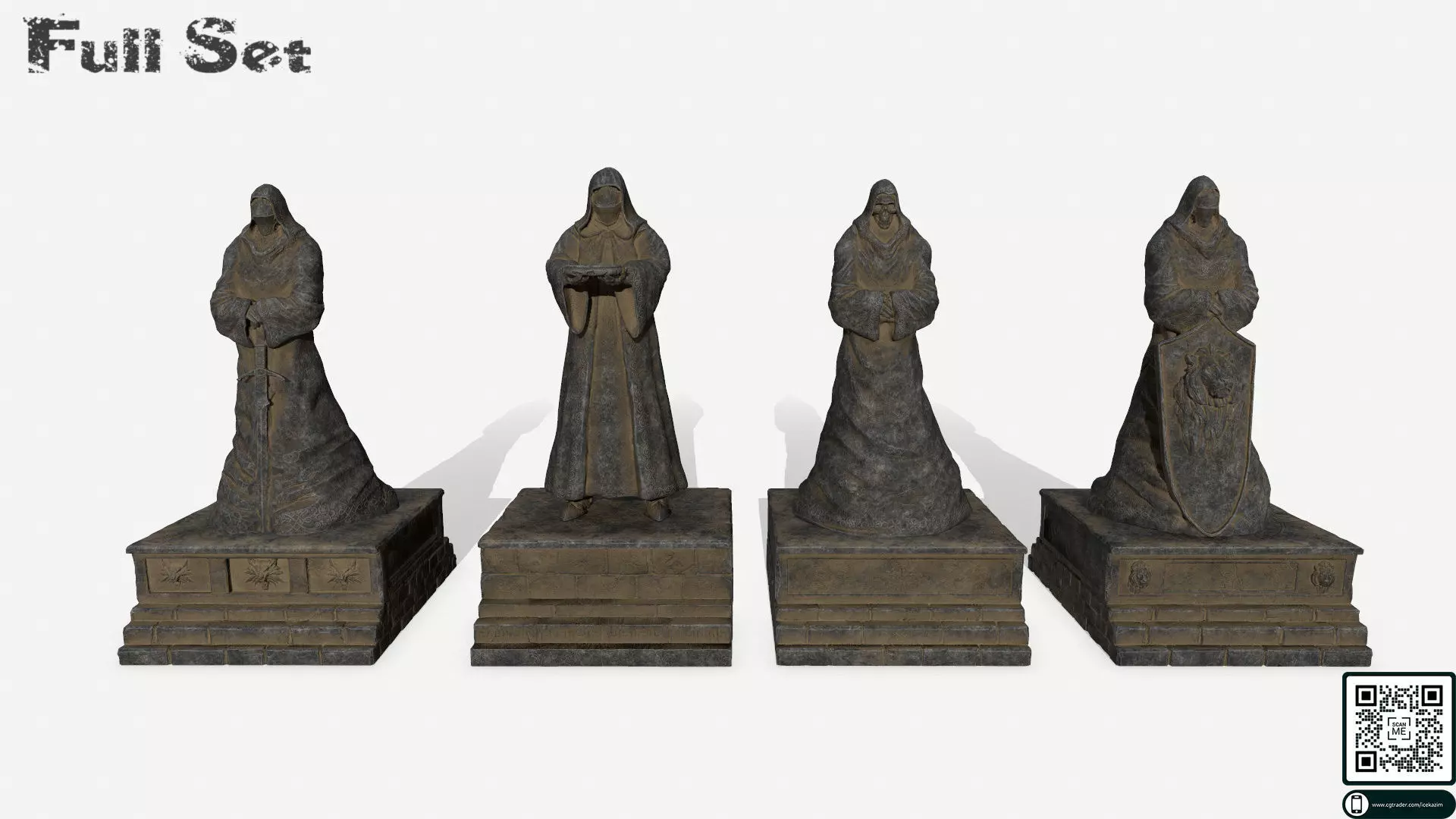 statue set and box 3D Model Collection_0