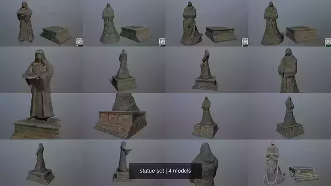 statue set and box