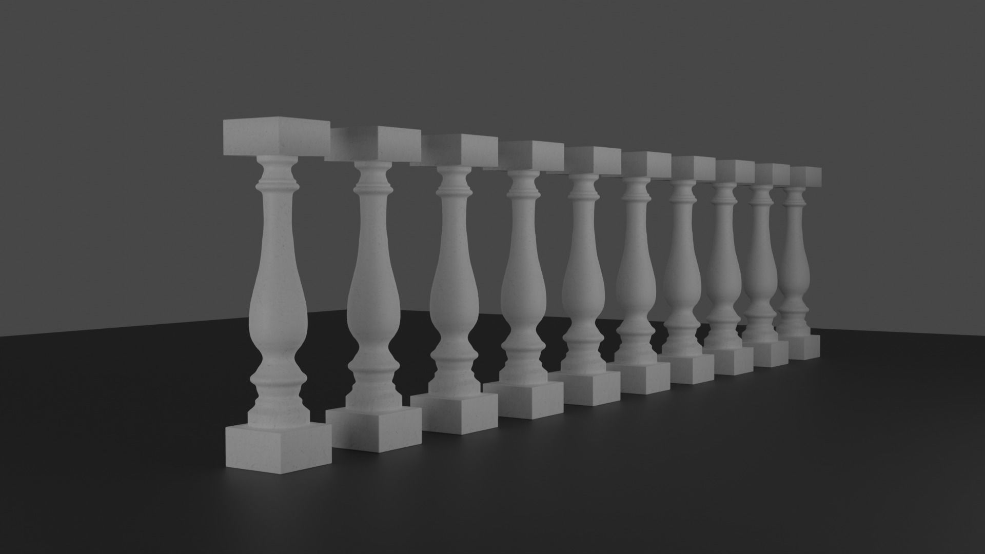 Baluster wooden pole Free 3D model_2