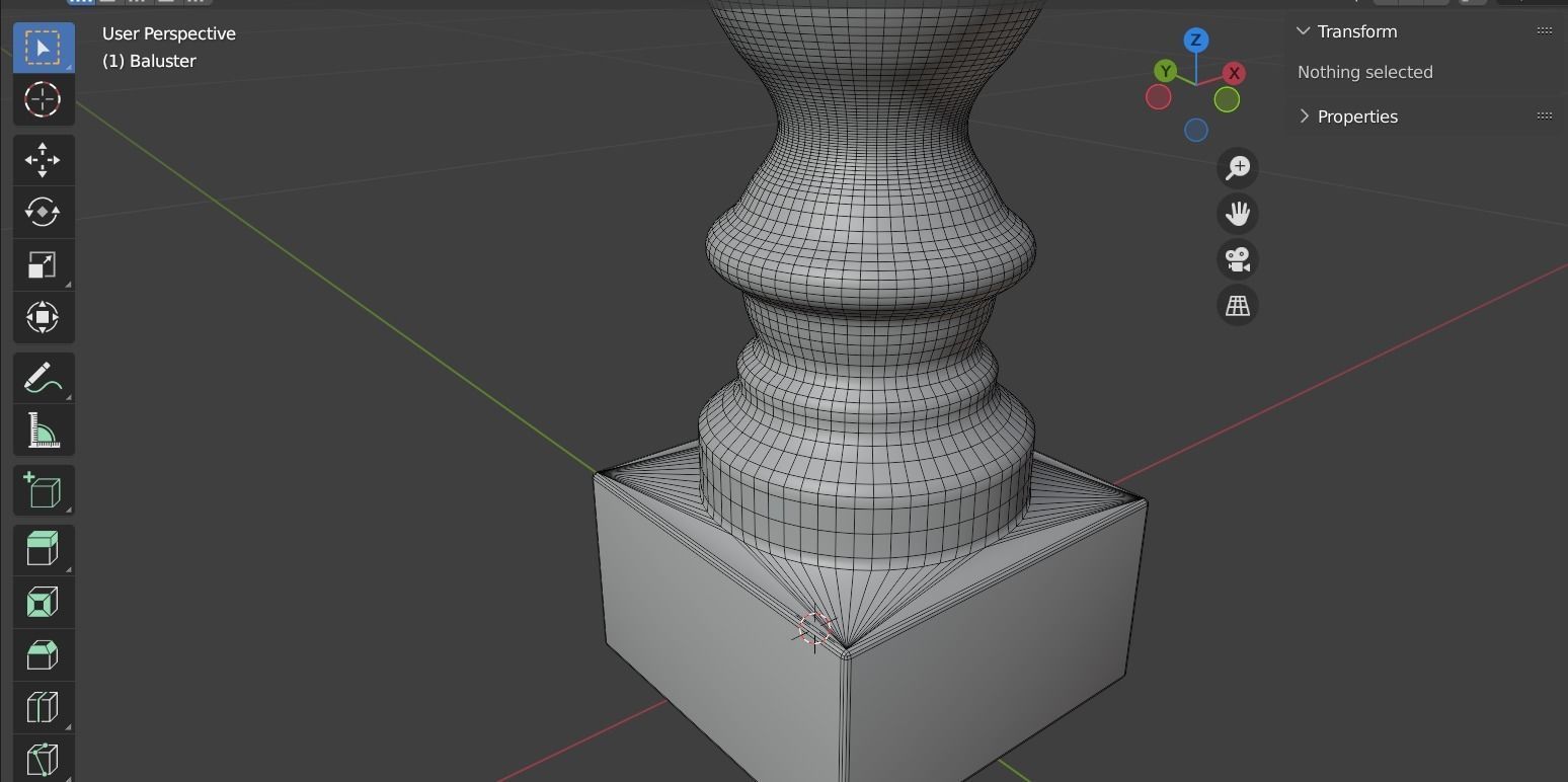 Baluster wooden pole Free 3D model_9