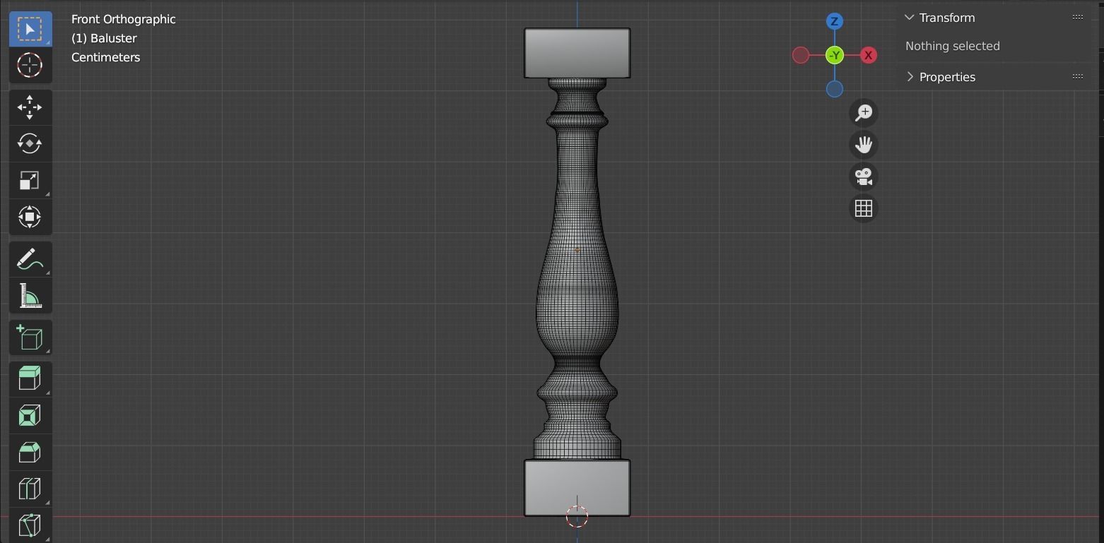 Baluster wooden pole Free 3D model_7