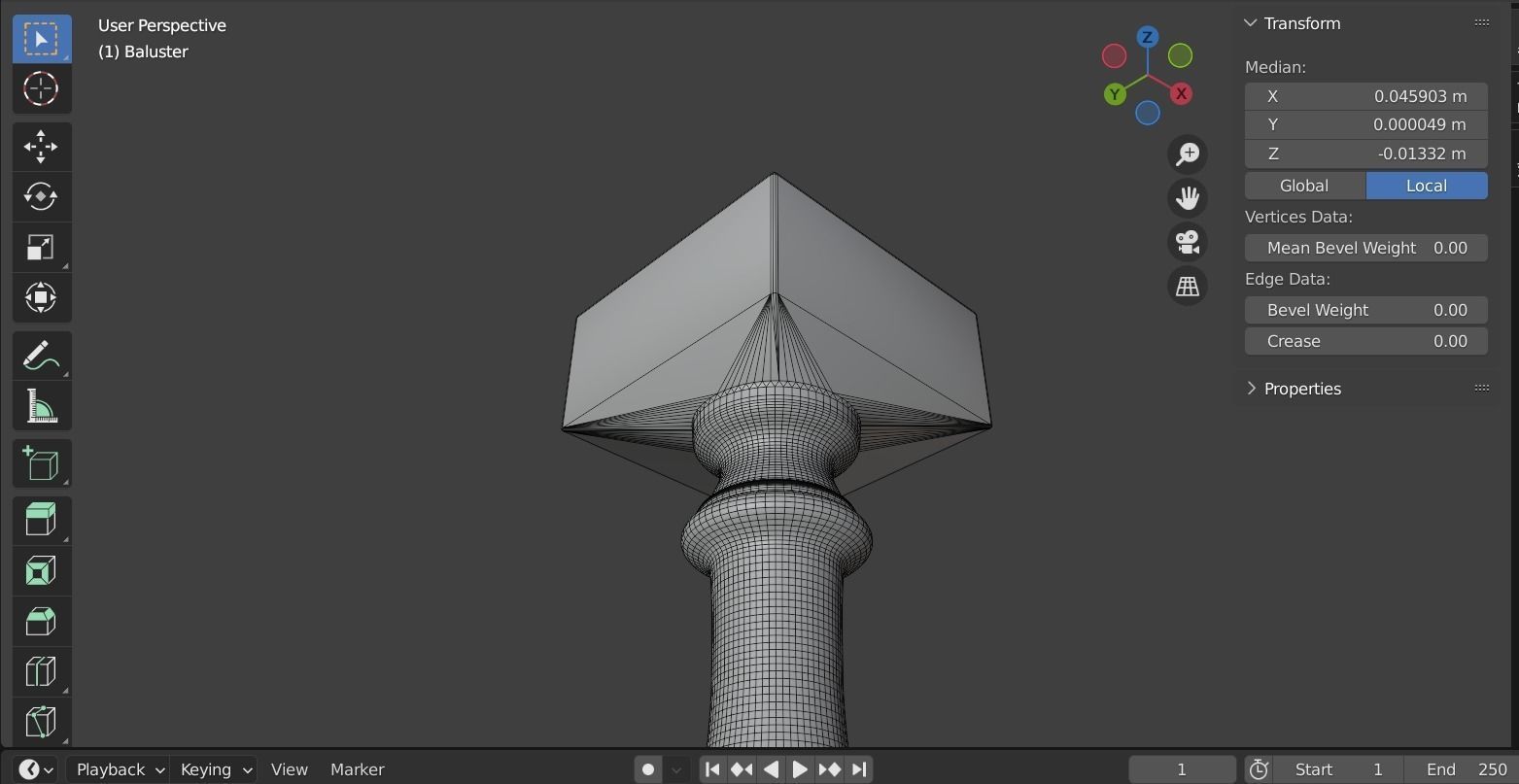 Baluster wooden pole Free 3D model_8